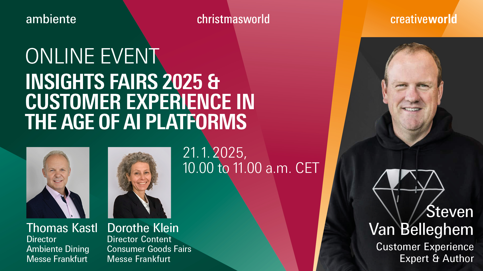 Online event: Customer experience in the age of AI with Steven Van Belleghem © Messe Frankfurt